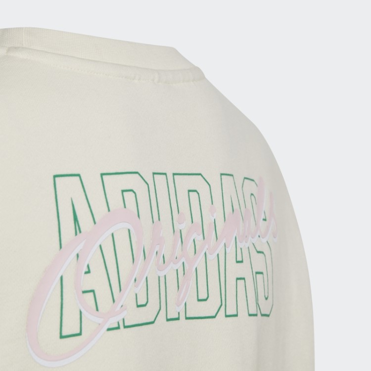 Adidas Sweatshirt Crop Crew Com Estampa Gráfica Branca