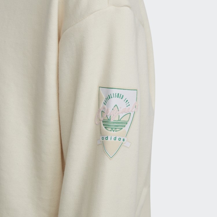 Adidas Sweatshirt Crop Crew Com Estampa Gráfica Branca