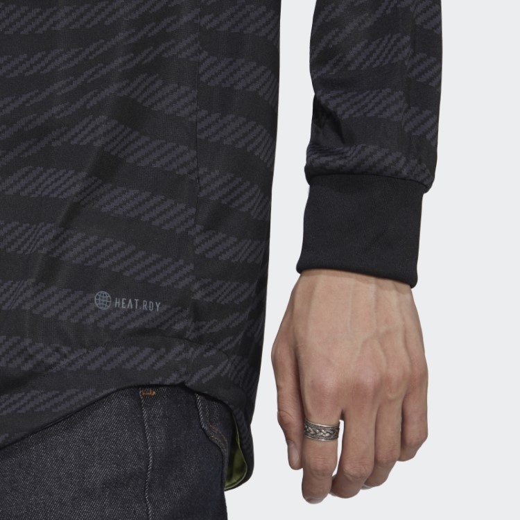 Adidas Preto Real Madrid 22/23 Manga Longa Terceira Camisa Autêntica