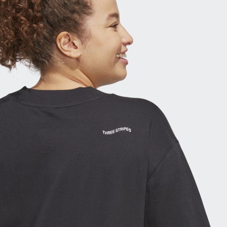 Camiseta Boyfriend Com Estampas Inspiradas Em Cristais Curativos (tamanho Grande) Preta Adidas