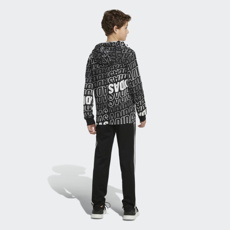 Camiseta Manga Longa Com Estampa Preta Adidas