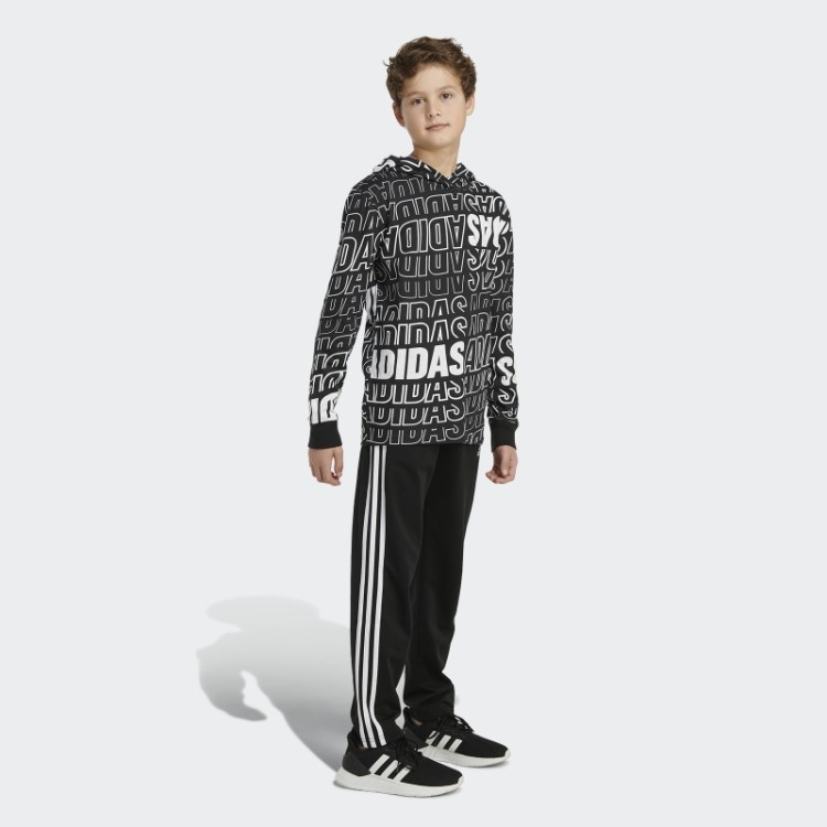 Camiseta Manga Longa Com Estampa Preta Adidas