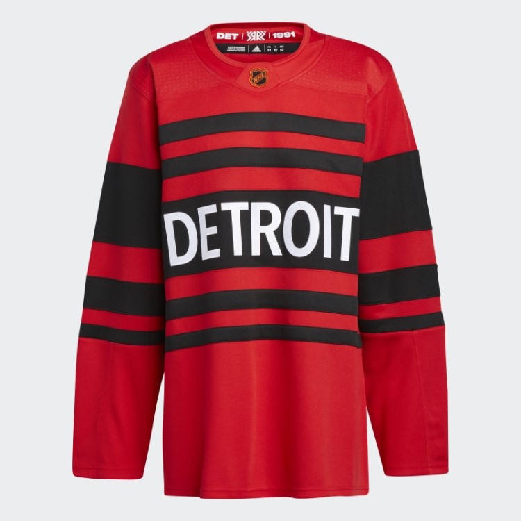 Adidas Red Red Wings Autentic Reverse Retro Wordmark Jersey