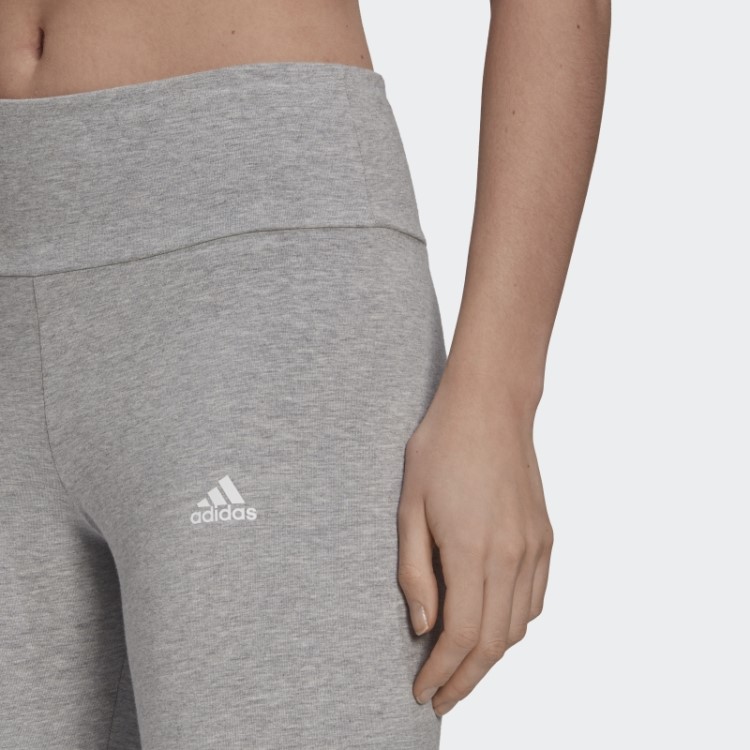 Adidas Loungewear Essentials Legging Cintura Alta Com Logo Cinza Médio