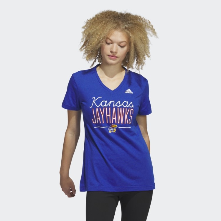 Camiseta Azul Royal Mel Adidas Jayhawks