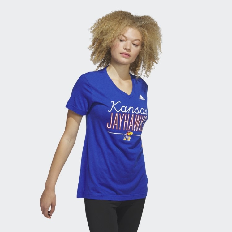 Camiseta Azul Royal Mel Adidas Jayhawks