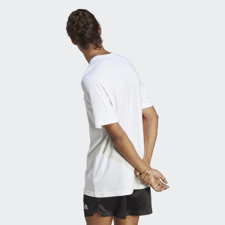 Camiseta Branca Adidas Essentials Single Jersey Com Logo Bordado Pequeno
