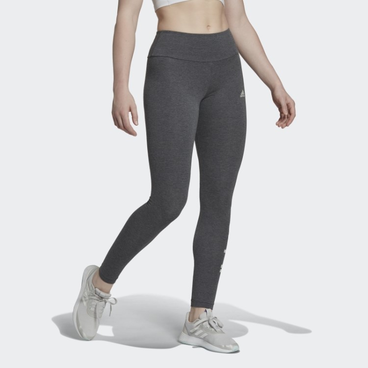 Legging Cinza Escuro Urze Essencial Cintura Alta Com Logo Adidas