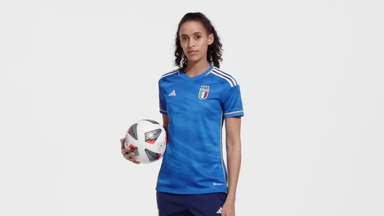 Itália 23 Casa Camisa Azul Adidas