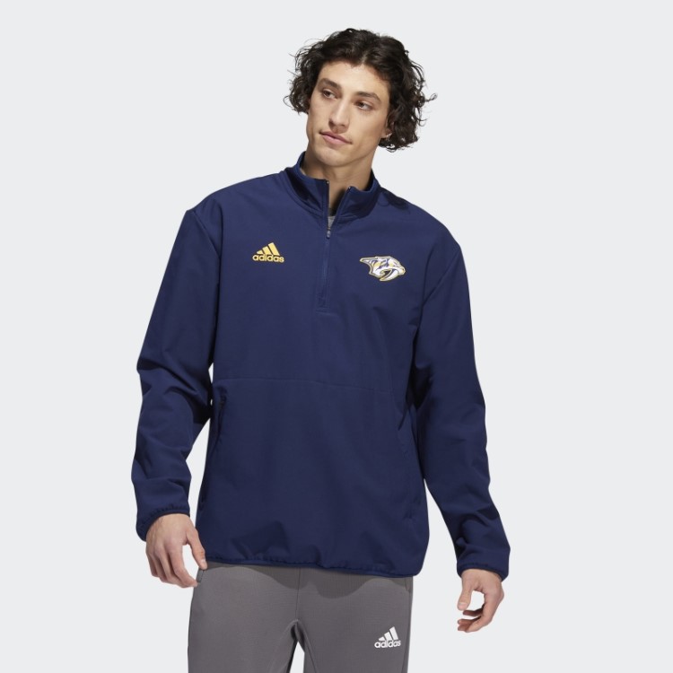 Jaqueta Adidas Predators 22 Nhl Azul Marinho Com Zíper 1/4