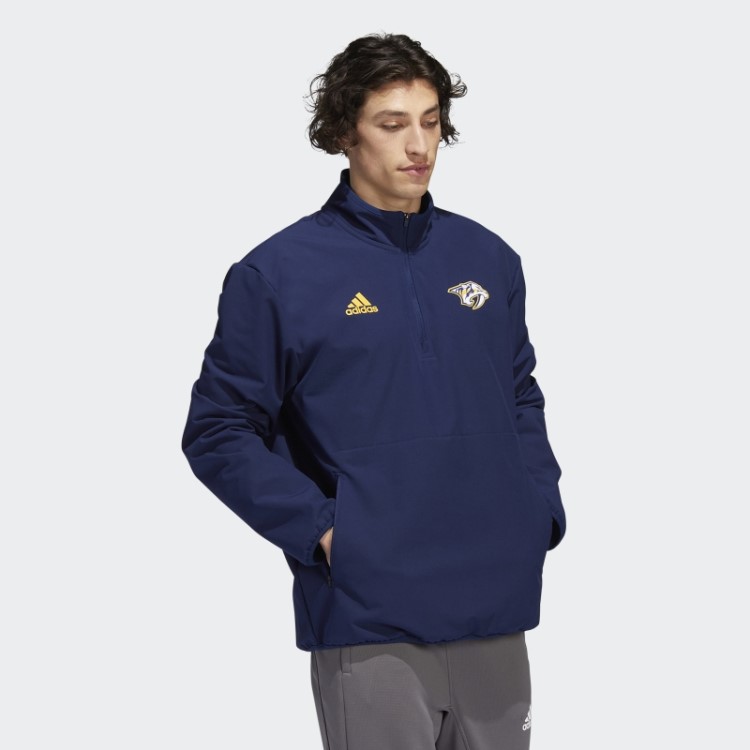 Jaqueta Adidas Predators 22 Nhl Azul Marinho Com Zíper 1/4