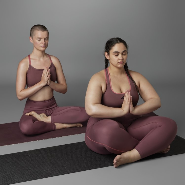 Sutiã Bordô Adidas Authentic Balance Yoga De Suporte Médio (tamanho Grande)