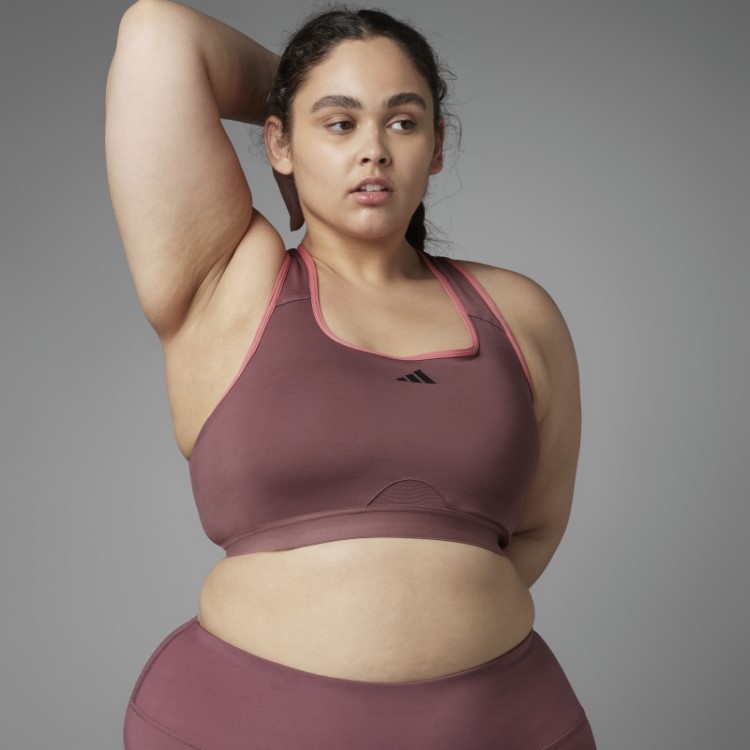 Sutiã De Suporte Médio Adidas Authentic Balance Yoga (tamanho Grande) Bordô