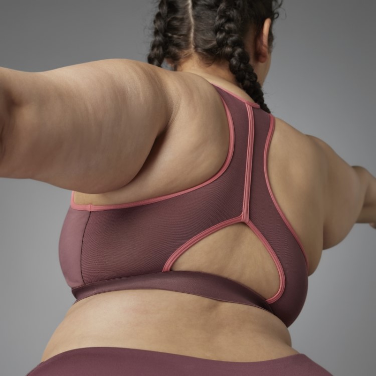 Sutiã De Suporte Médio Adidas Authentic Balance Yoga (tamanho Grande) Bordô