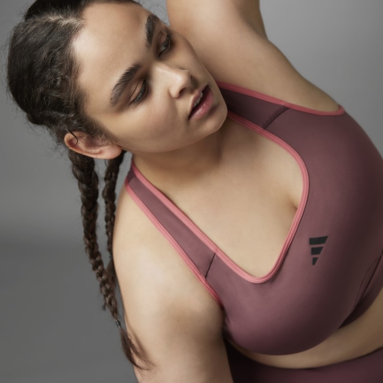Sutiã De Suporte Médio Adidas Authentic Balance Yoga (tamanho Grande) Bordô