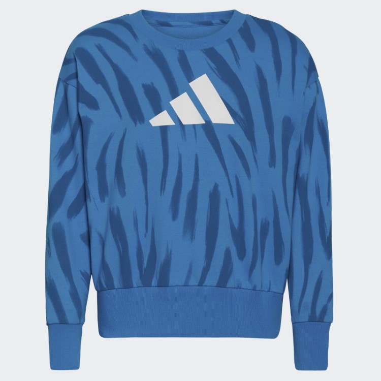 Moletom Com Logo Adidas Crew Blue Rush