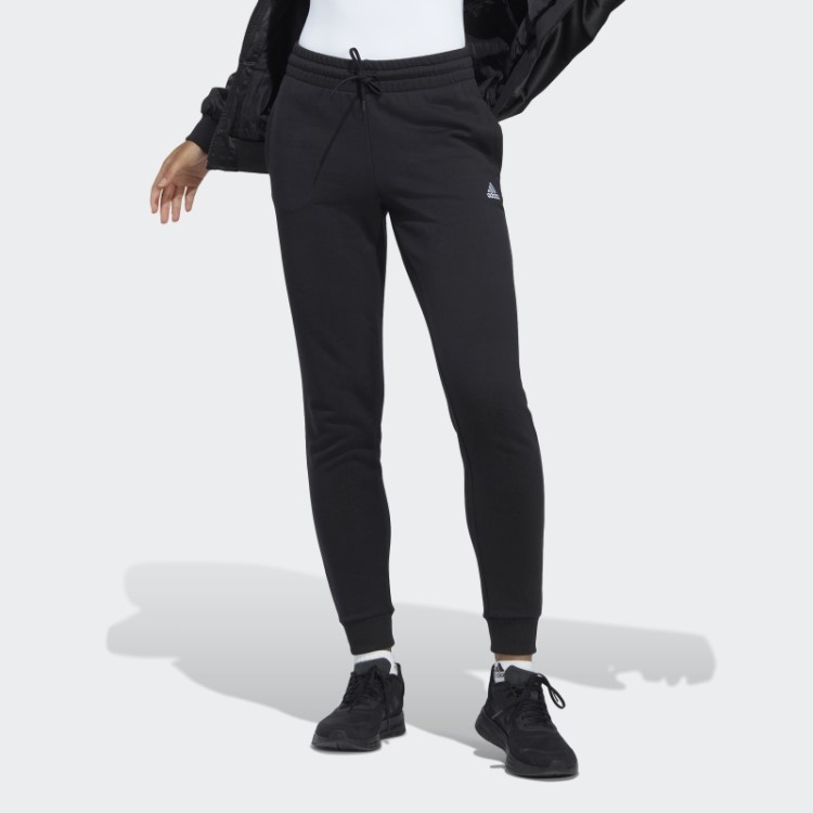 Adidas Essentials Calça Jogger Linear French Terry Com Punho Preto