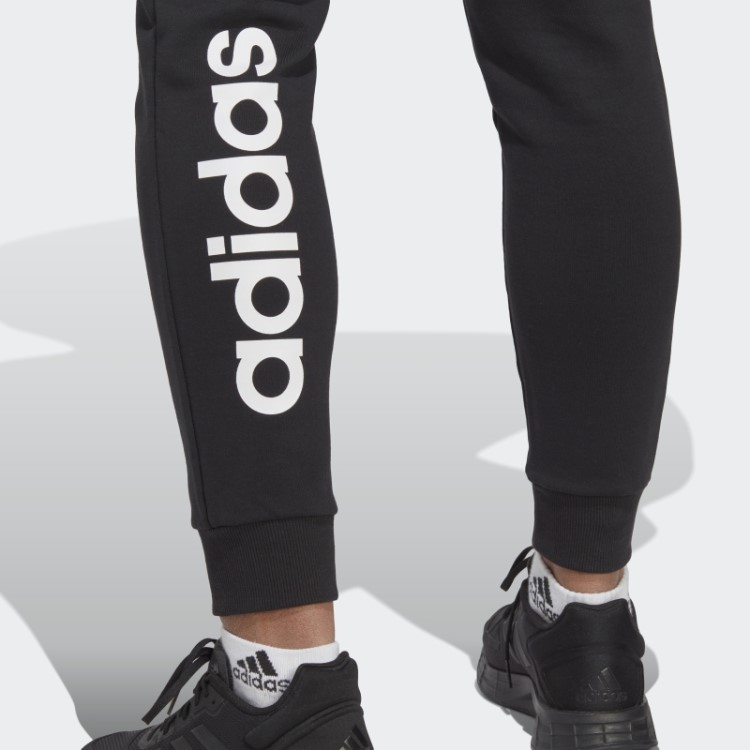 Adidas Essentials Calça Jogger Linear French Terry Com Punho Preto