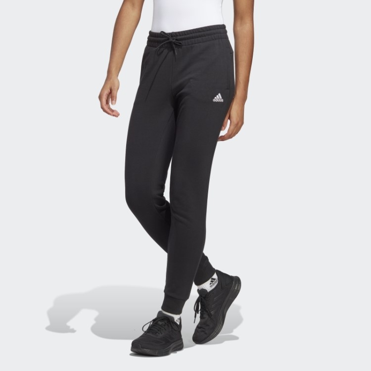 Calça Adidas Black Essentials Linear French Terry Com Algemas