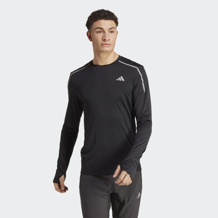 Camiseta De Corrida Engenheirada De Manga Longa Adidas Preta