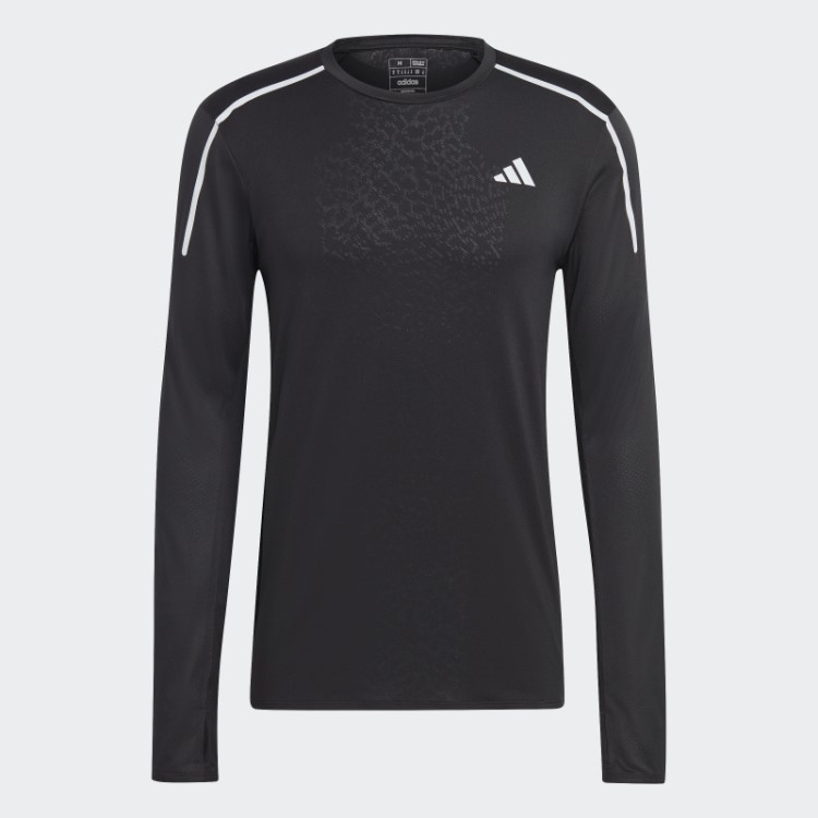 Camiseta De Corrida Engenheirada De Manga Longa Adidas Preta
