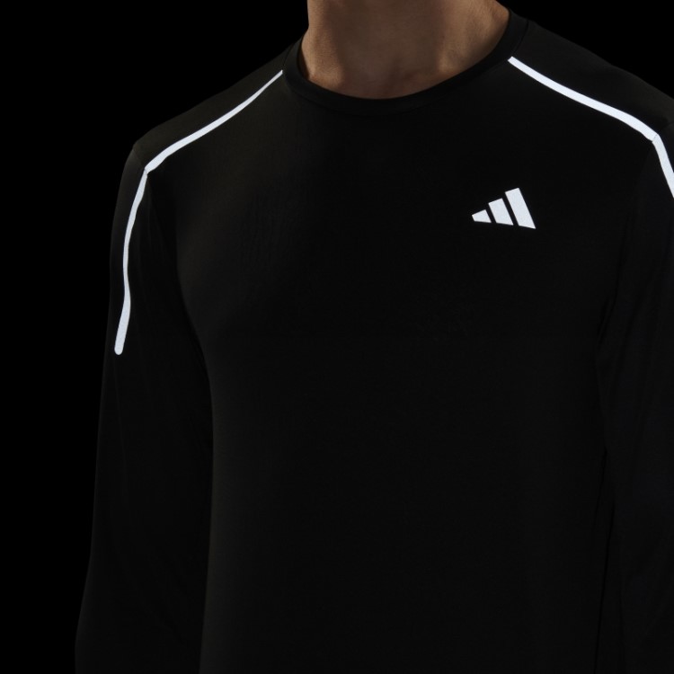 Camiseta De Corrida Engenheirada De Manga Longa Adidas Preta