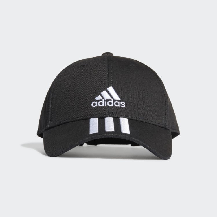 Boné De Sarja Com As Três Listras Da Adidas Baseball Moda Branca
