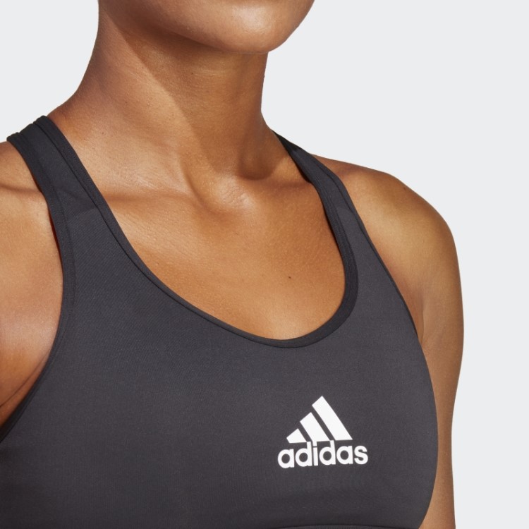 Sutiã Preto Powerreact De Suporte Médio Adidas