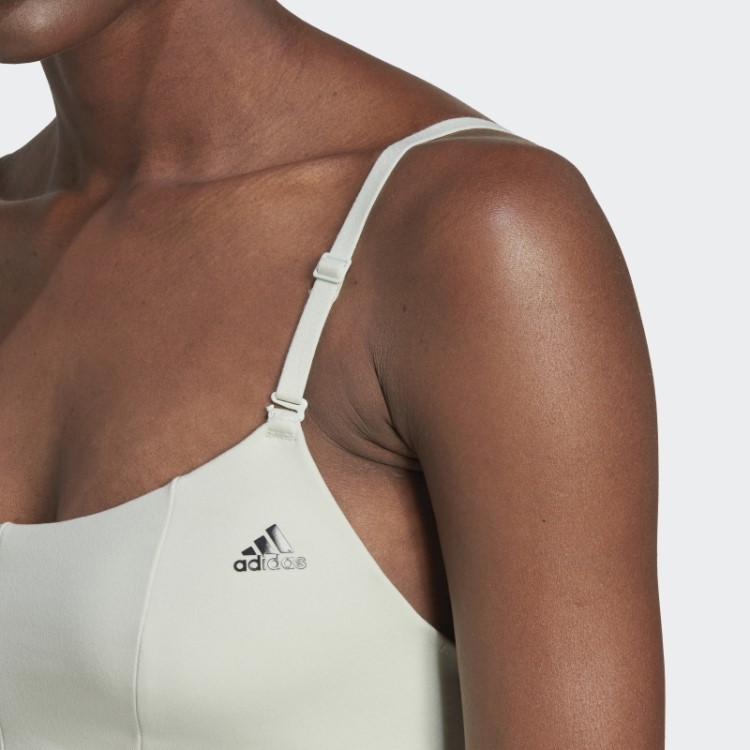 Sutiã De Suporte Leve Para Estúdio De Ioga Verde Adidas