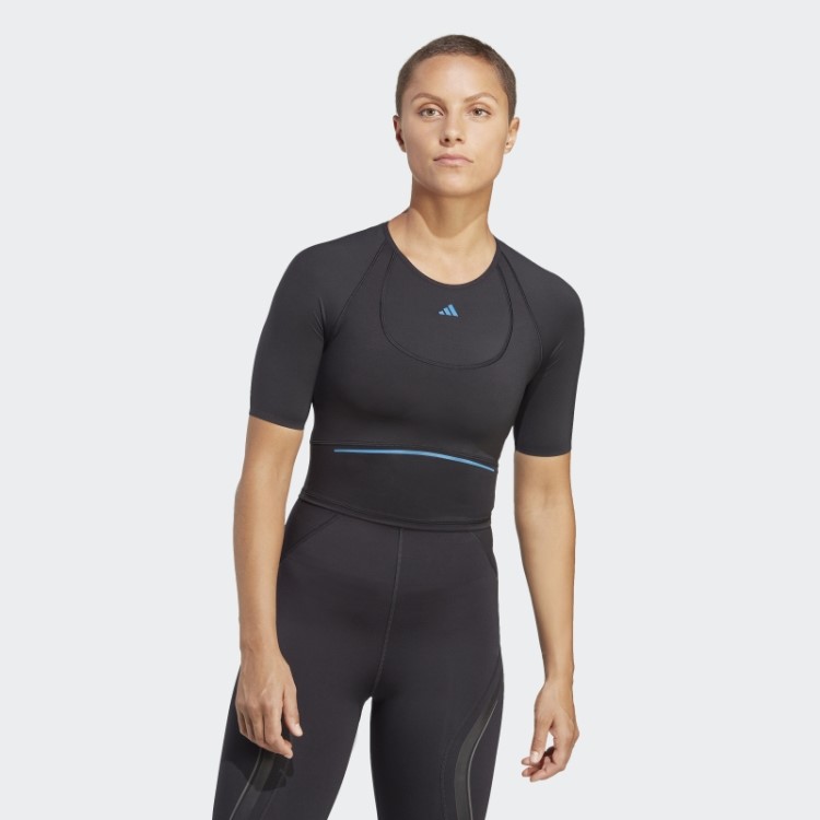 Camiseta De Treino Cropped Hiit Heat.rdy Preta Adidas