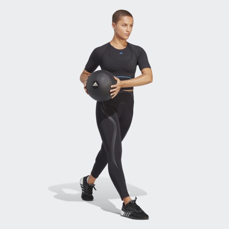Camiseta De Treino Cropped Hiit Heat.rdy Preta Adidas