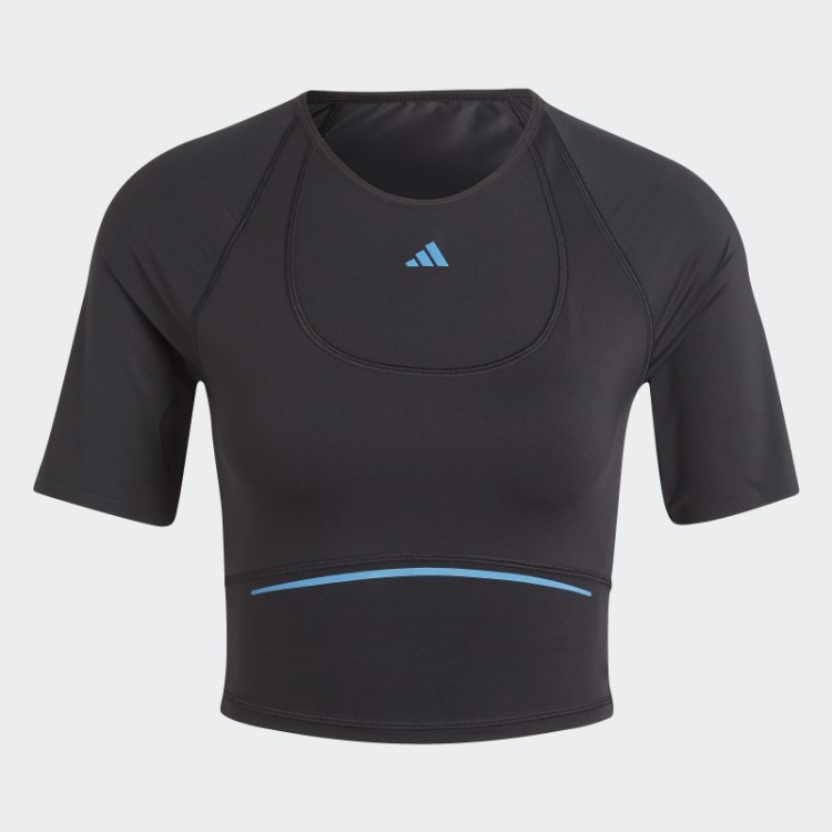 Camiseta De Treino Cropped Hiit Heat.rdy Preta Adidas