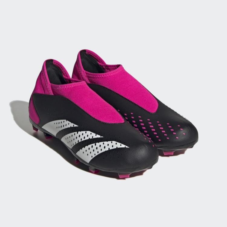 Moda Rosa Adidas Predador Precisão.3 Botas De Chão Firme Sem Cadarço