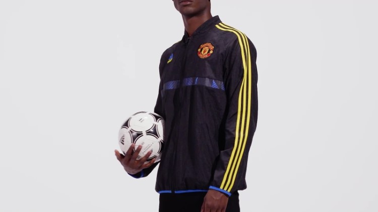 Jaqueta De Tecido Adidas Manchester United Icons Preta