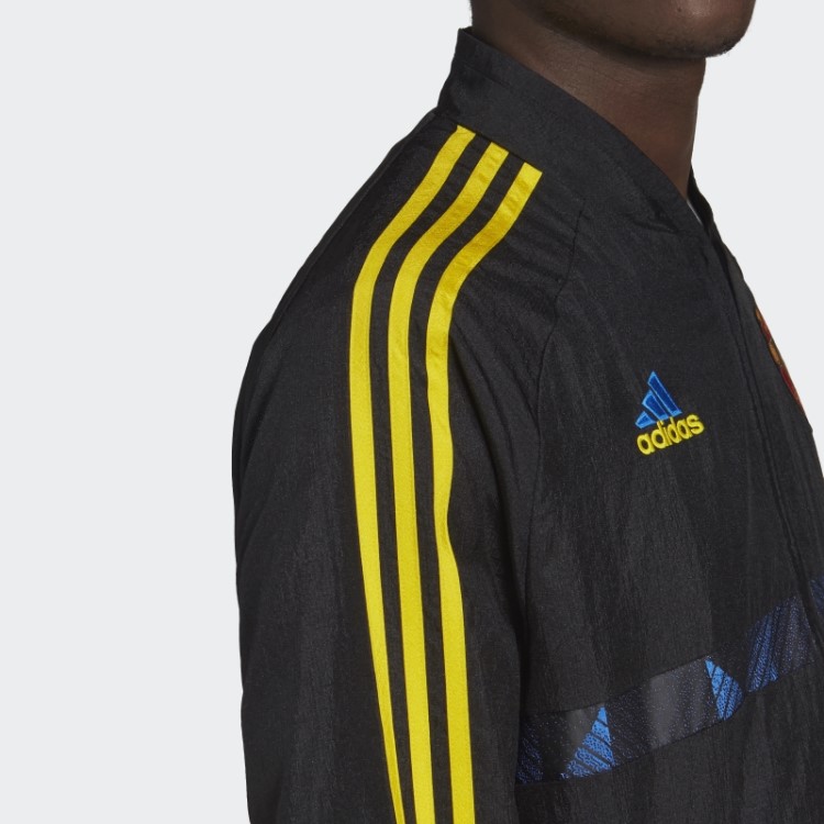 Jaqueta De Tecido Adidas Manchester United Icons Preta