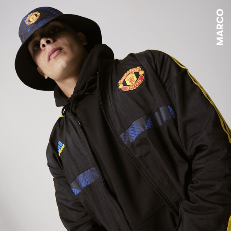 Jaqueta De Tecido Adidas Manchester United Icons Preta