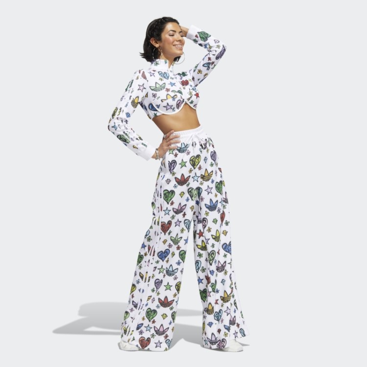 Top Cropped Branco Adidas Jeremy Scott Com Monograma