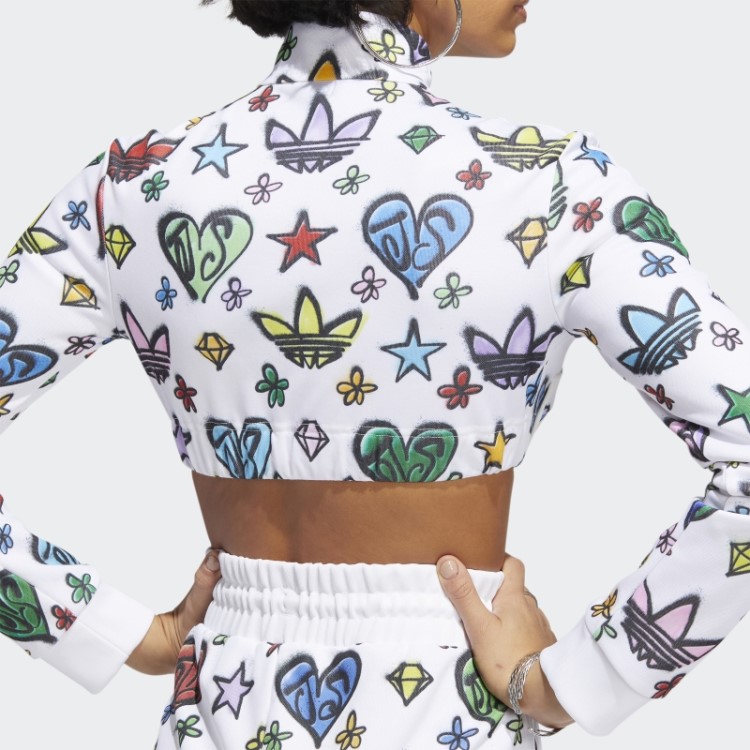 Top Cropped Branco Adidas Jeremy Scott Com Monograma