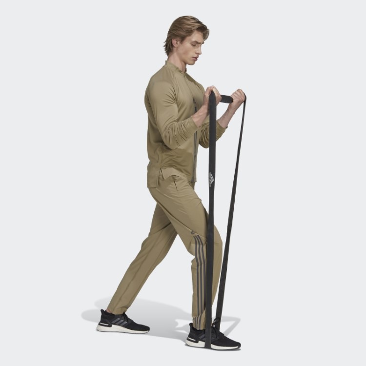Elegante Calça Alfaiataria Com Zíper Tecido Adidas Orbit Verde