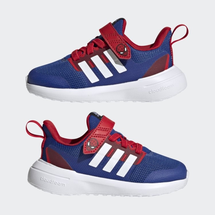 Azul Royal Quente Adidas X Marvel Fortarun 2.0 Homem-aranha Cloudfoam Sapato Elástico De Renda Com Tira Superior