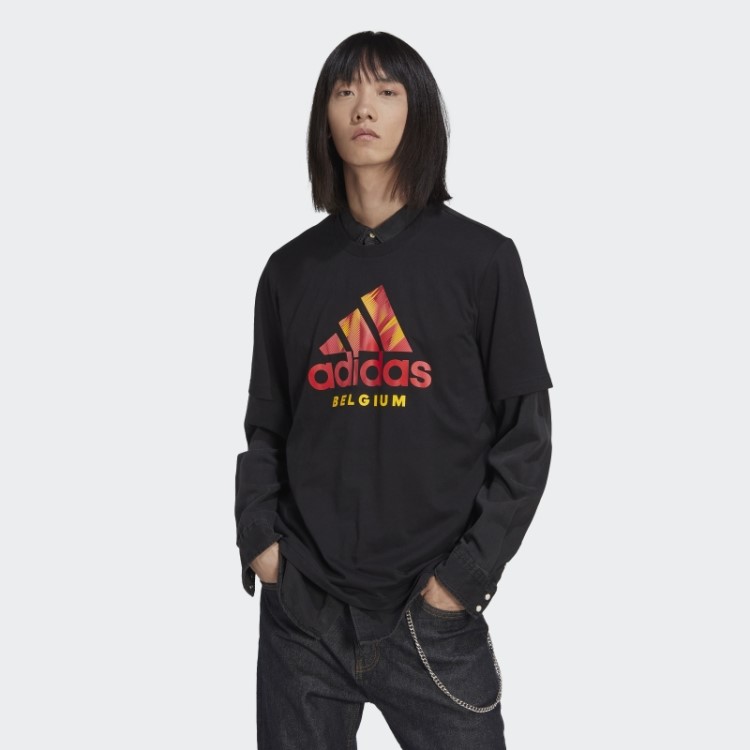 Camiseta Preta Adidas Belgium Estampada