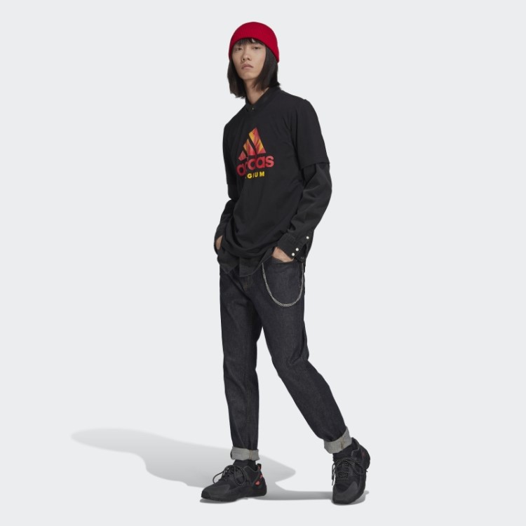Camiseta Preta Adidas Belgium Estampada