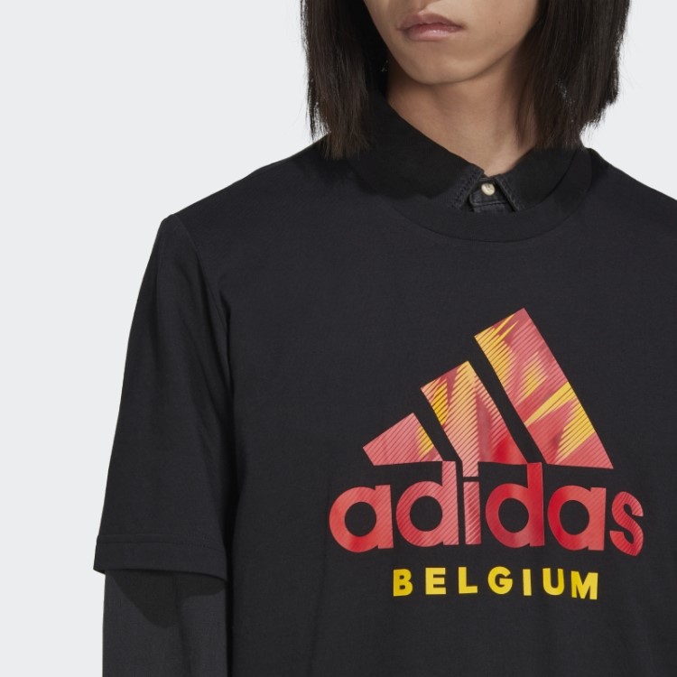 Camiseta Preta Adidas Belgium Estampada