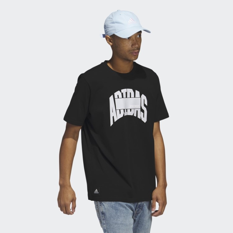 Camiseta Adidas Sportswear Block Gráfico Preto Quente