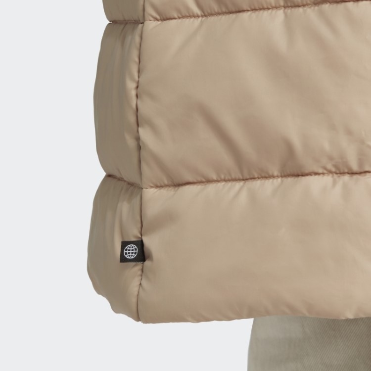 Jaqueta Longa Slim Premium Adidas Com Capuz Bege