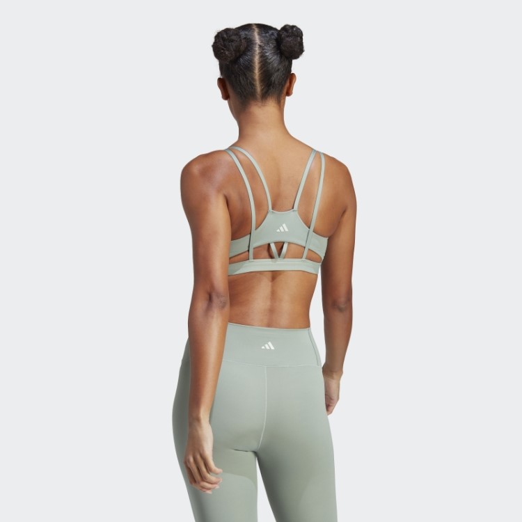 Sutiã Adidas Yoga Studio Luxe Light-support Verde Prateado