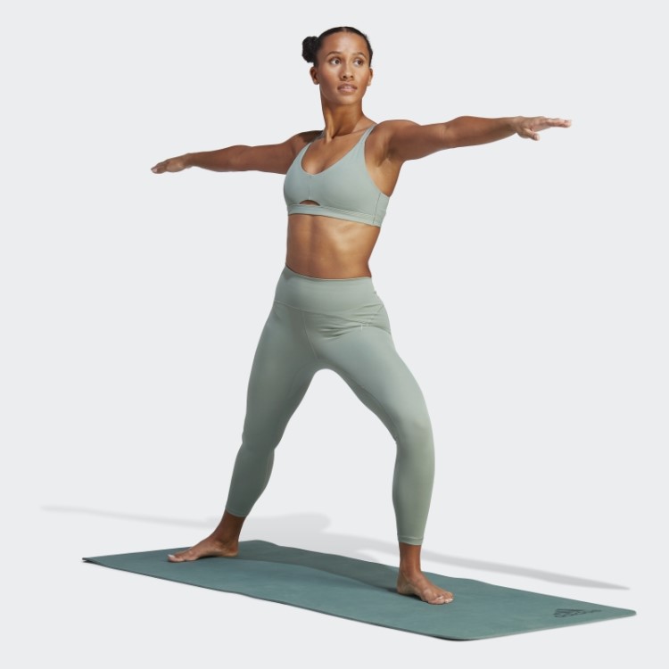 Sutiã Adidas Yoga Studio Luxe Light-support Verde Prateado