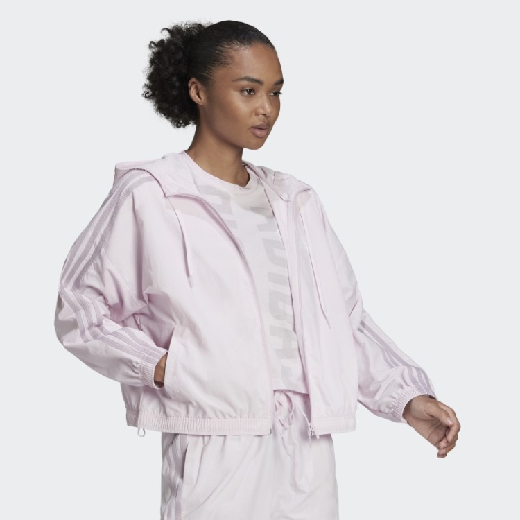 Jaqueta Corta-vento Solta Adidas Pink Essentials Repeat Logo