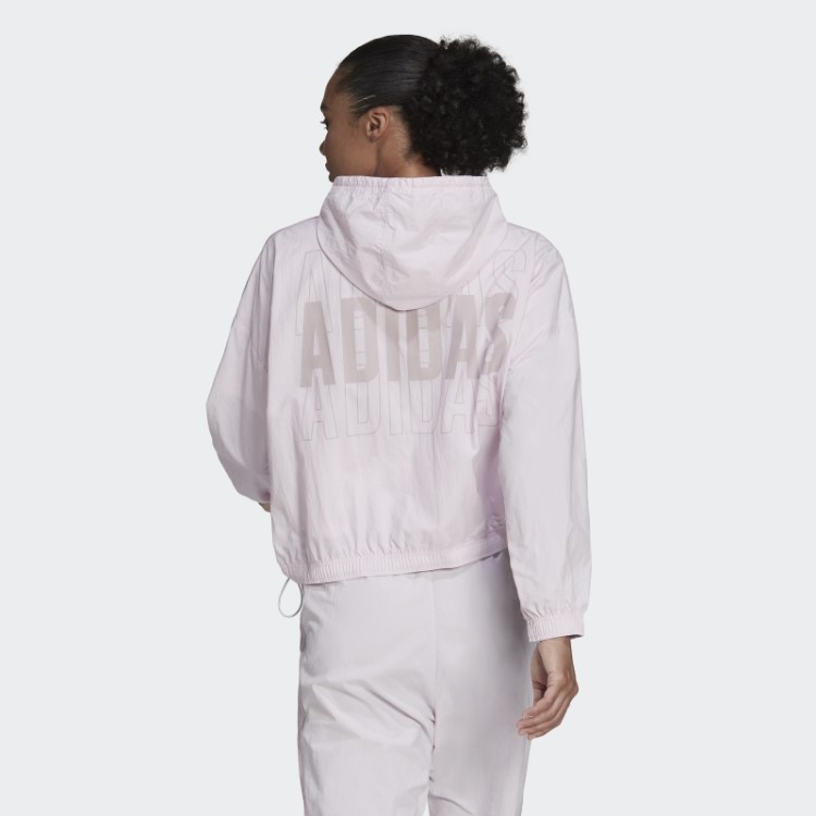 Jaqueta Corta-vento Solta Adidas Pink Essentials Repeat Logo