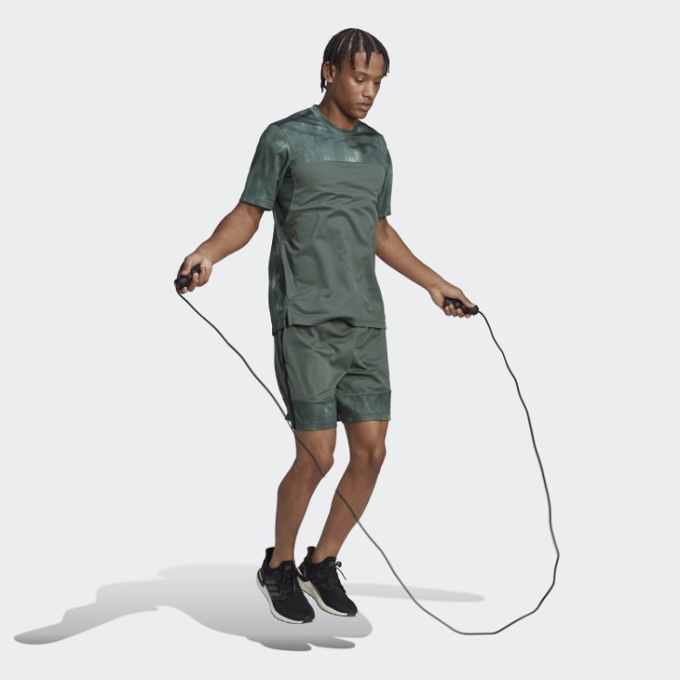 Bermuda De Treino Aeroready Com Estampa De Giz De óxido Verde Adidas